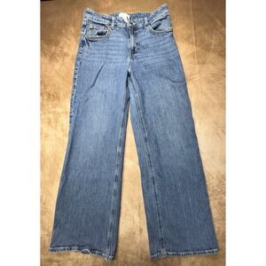 H&M Medium Wash Blue Jeans Womens  Y2k Wide Leg High Rise size 10